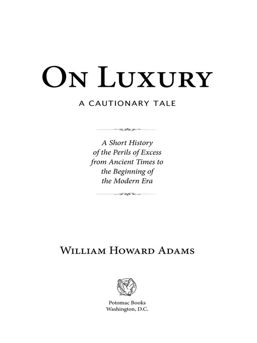 Title details for On Luxury by William Howard Adams - Available
